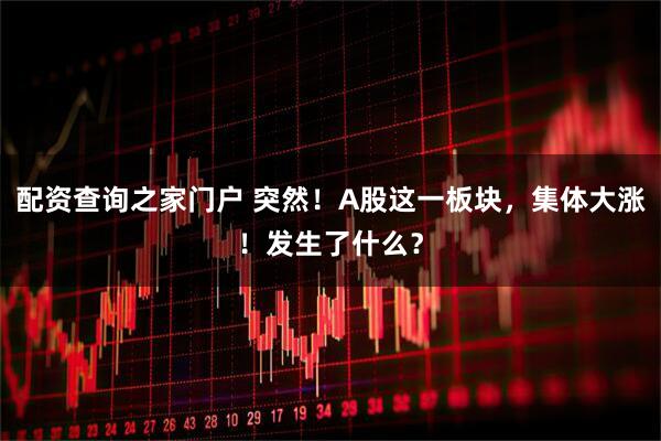 配资查询之家门户 突然！A股这一板块，集体大涨！发生了什么？